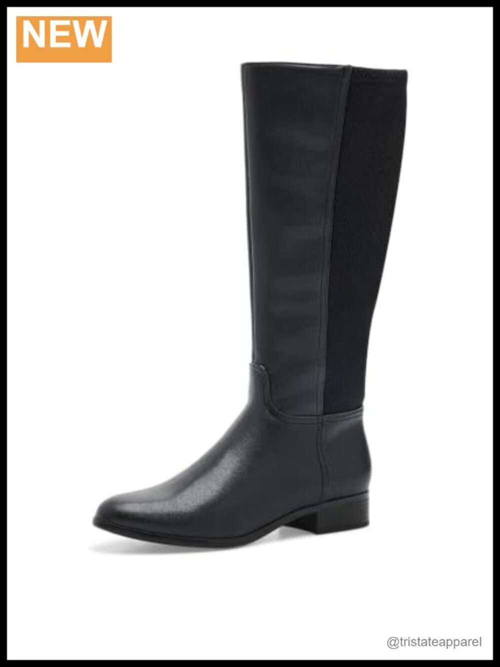 Faux Leather Knee-High Zip Boots Comfort Block Heel LifeStride Sarah